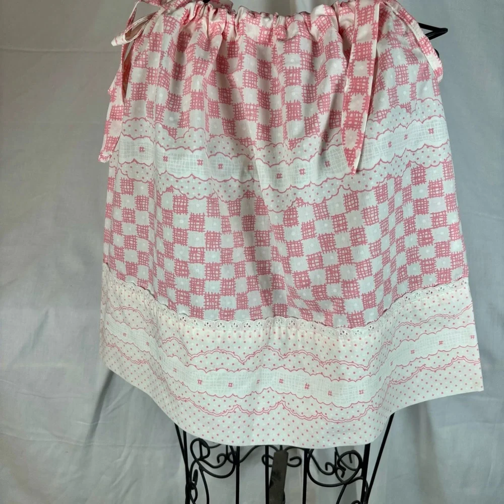Infant Dress from VTG Pillowcase Handmade features Pink and White Check 18-24 mo